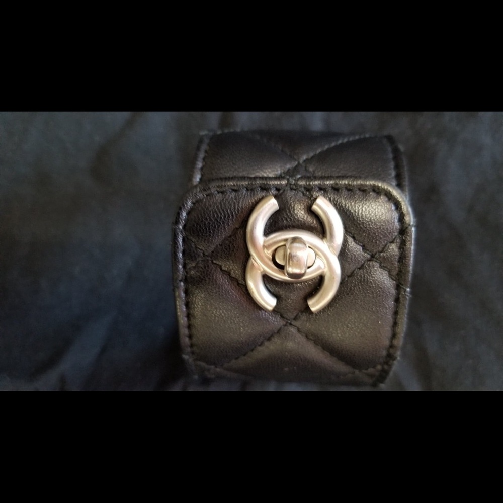 Authentic Chanel Leather Cuff Bracelet
